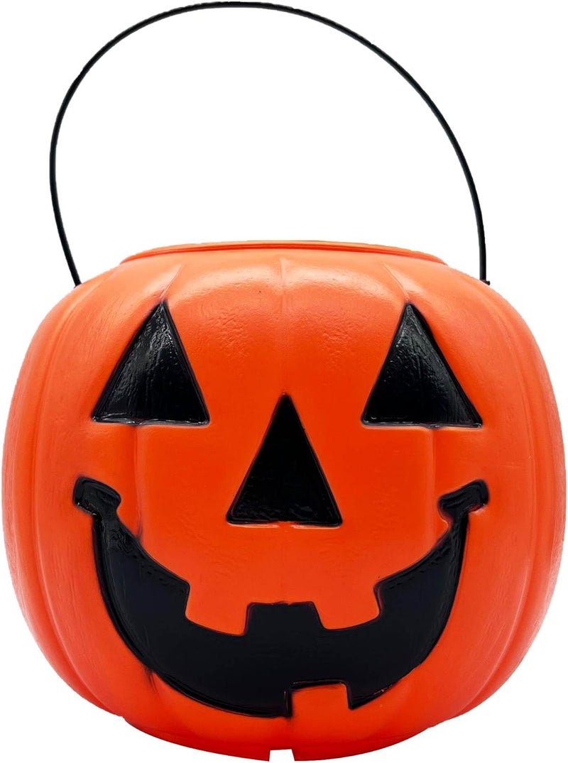 General Foam Plastics Halloween Pumpkin Jack O' Lantern Candy Bucket (Orange) 8" | Trick or Treat Bucket - Image 1